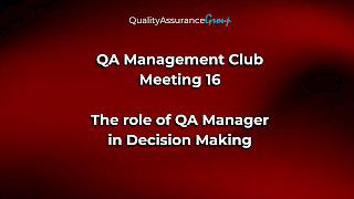 QA Management Club. Зустріч 16